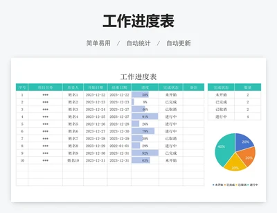 工作进度表