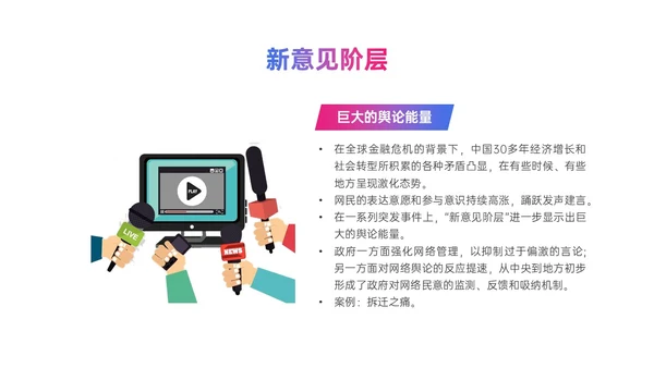 粉紫色渐变简约网络舆情应对及处理ppt