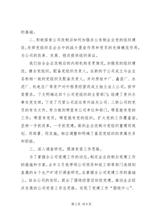 煤业公司党建工作汇报.docx