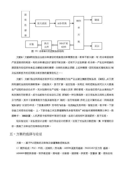 调研报告冷库制冷装置集散控制系统的研究与设计