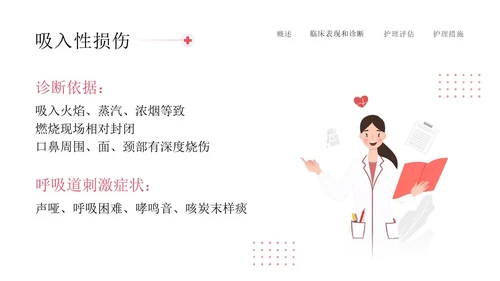 红色简约插画商务烧伤病人护理医务工作者培训PPT模板