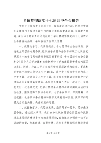 乡镇贯彻落实十七届四中全会报告.docx