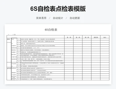 6S自检表点检表模版