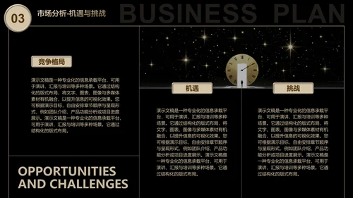 黑金商务风创业计划书PPT模板