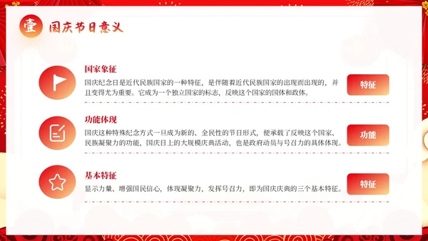 红色简约国潮卡通国庆节主题班会动态PPT模板