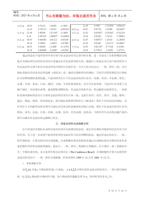 【论文】资金流动性与制造业产能利用率周期波动的关联性研究.docx