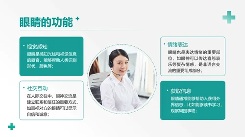 简约风格绿色医疗保健眼睛保护知识科普PPT