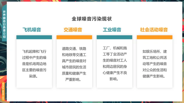 世界噪音日通用PPT模板