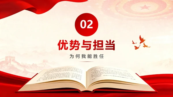 红色党政中国风共青团竞选团支书PPT模板