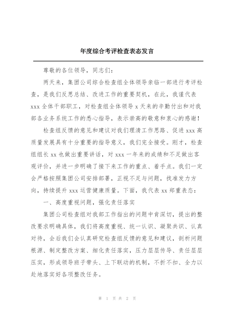 年度综合考评检查表态发言.docx