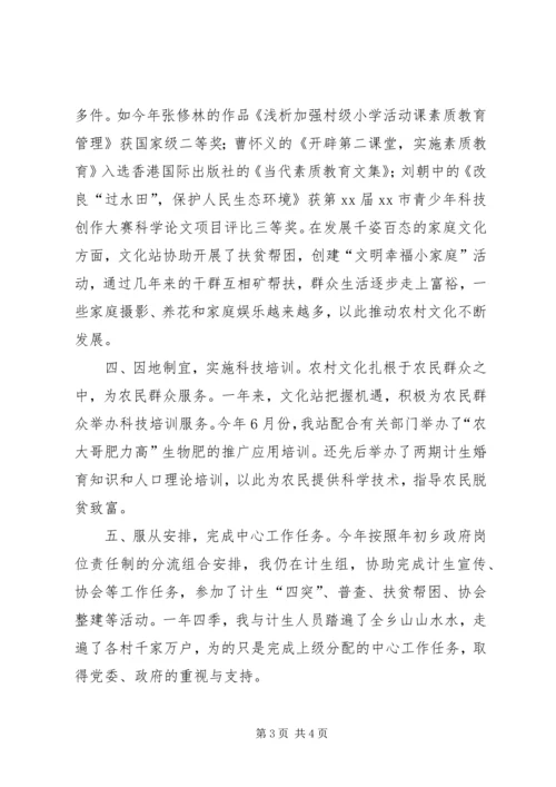 乡镇文化站站长个人工作总结.docx