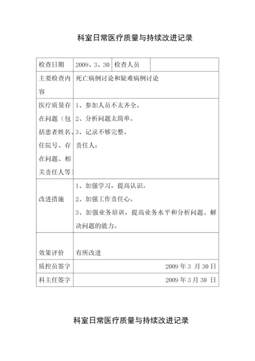 医疗质量持续改进记录本.docx