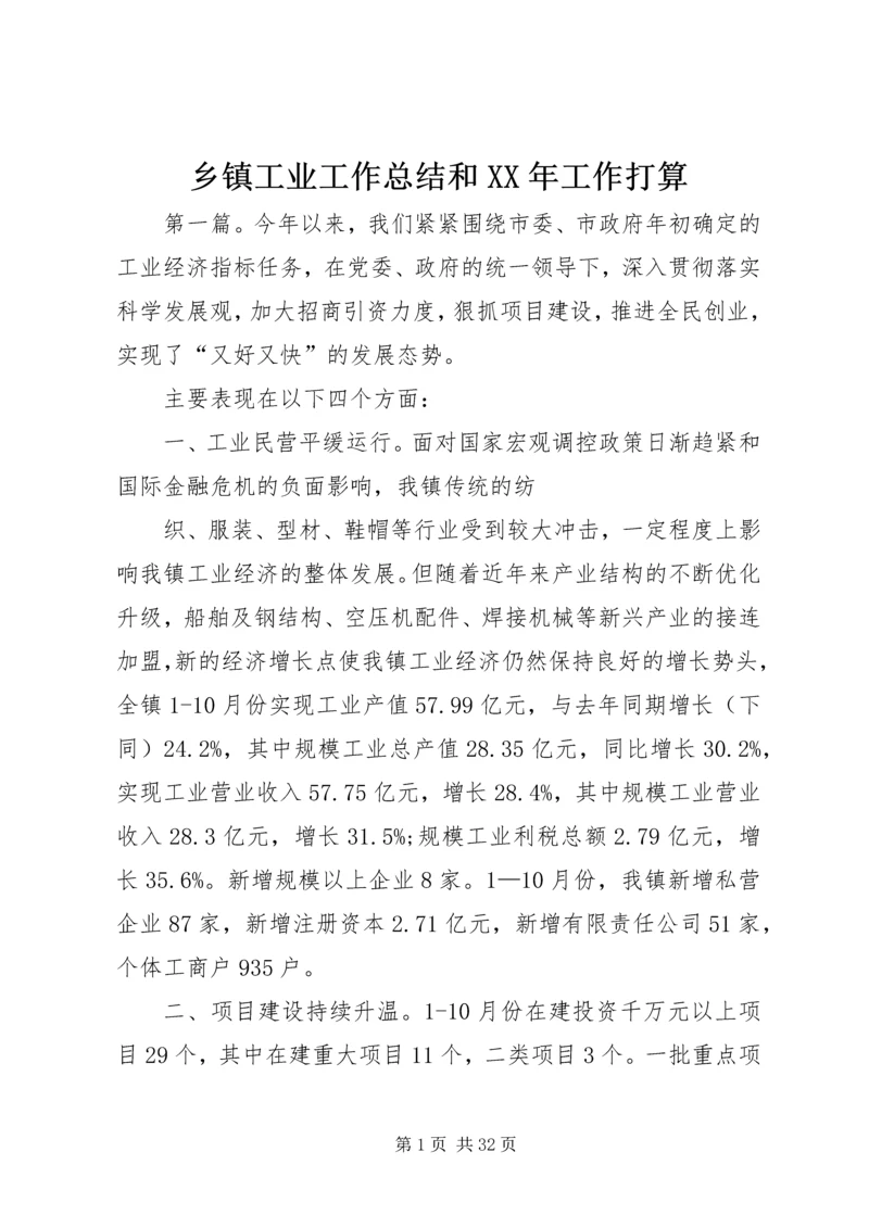 乡镇工业工作总结和某年工作打算.docx