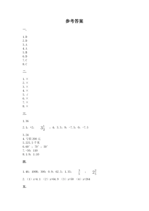 小升初数学综合模拟试卷附答案（能力提升）.docx