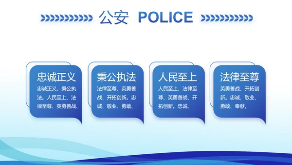 蓝色大气警察礼仪培训动态PPT模板