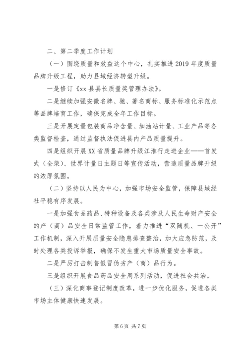 市场监管局XX年第一季度工作总结和第二季度工作计划.docx