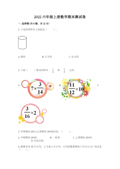2022六年级上册数学期末测试卷及完整答案【网校专用】.docx