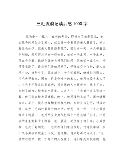 三毛流浪记读后感1000字.docx