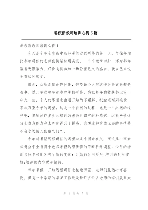 暑假新教师培训心得5篇.docx