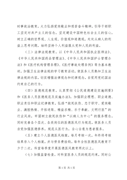 医院医德医风职业道德教育工作计划 (4).docx