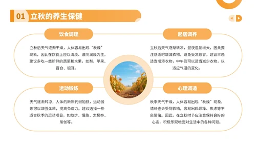 橙色卡通风走进立秋探寻节气文化