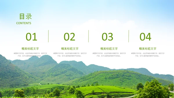清新茶叶茶道春茶农村旅游茶园绿茶红茶PPT