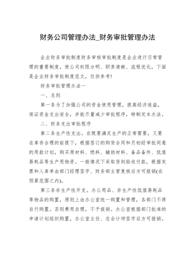 财务公司管理办法_财务审批管理办法.docx