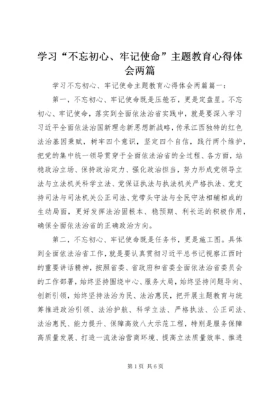 学习“不忘初心、牢记使命”主题教育心得体会两篇.docx