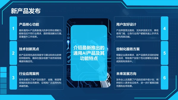 蓝色科技风通用行业AI发布会PPT模板