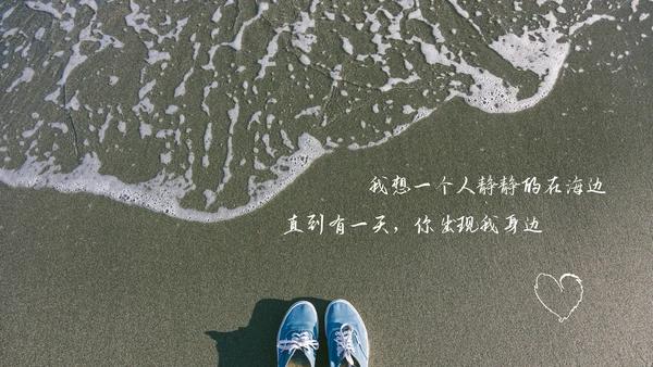 爱情回忆录520告白相册，海滩通用PPT模板