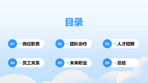 蓝色插画风竞聘述职报告PPT模板