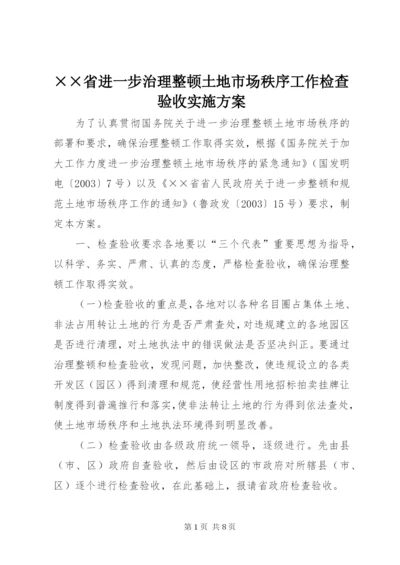 ××省进一步治理整顿土地市场秩序工作检查验收实施方案.docx