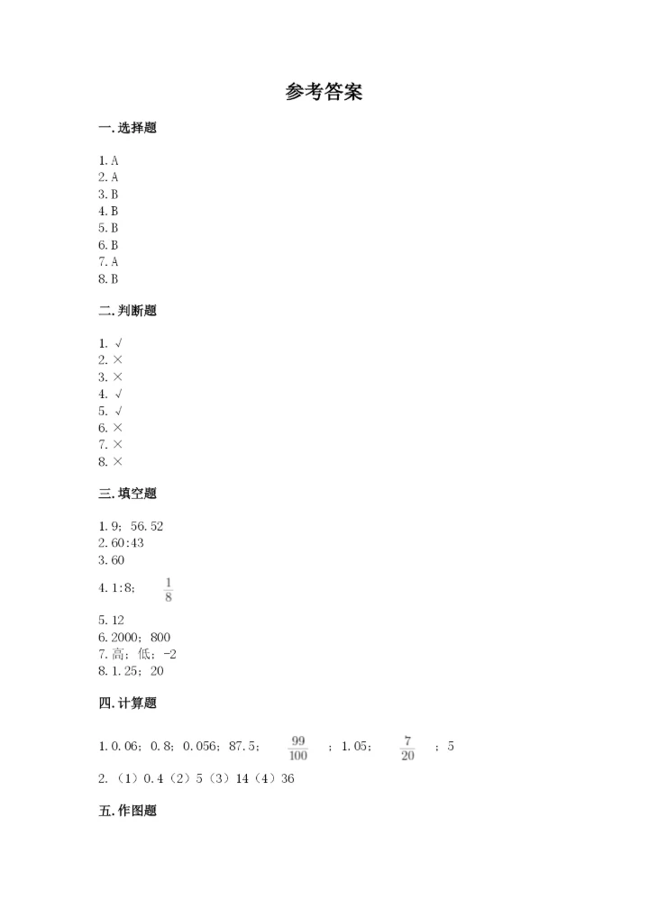 人教版六年级下册数学期末测试卷精品【完整版】.docx