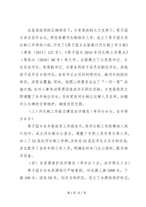 乡镇某年度河长制自评工作总结.docx