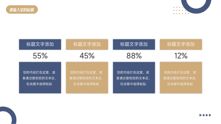 蓝金商务大气稳重部门工作总结PPT模板