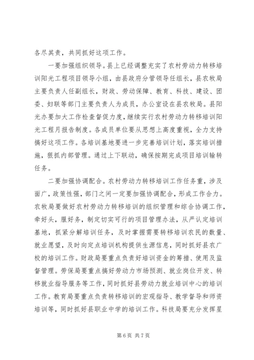 副县长在农村劳力转移工作会发言.docx