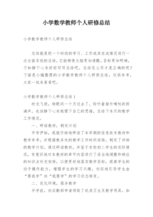 小学数学教师个人研修总结_2.docx