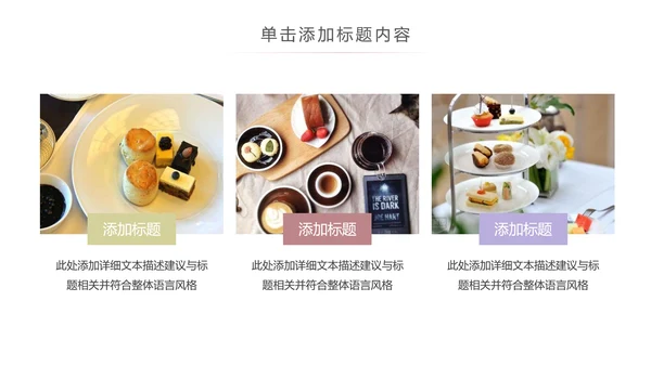 简约美味饮品下午茶甜点茶餐厅ppt模板