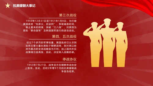 抗美援朝胜利纪念日ppt模板