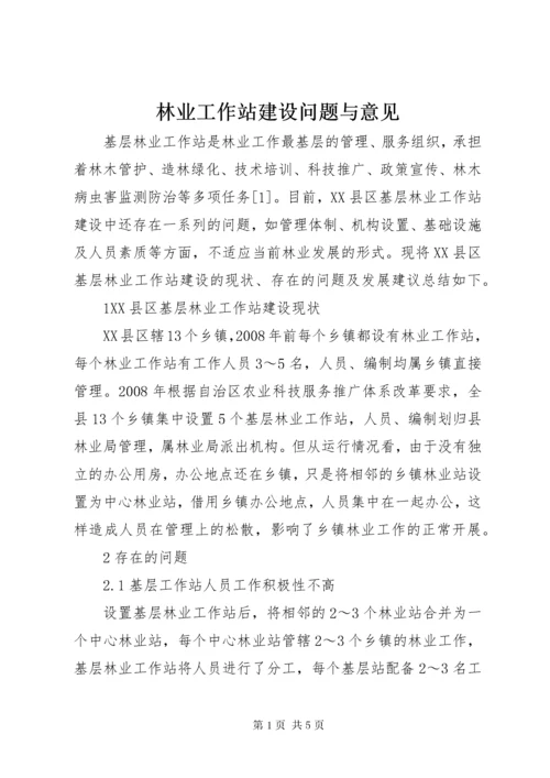 林业工作站建设问题与意见.docx