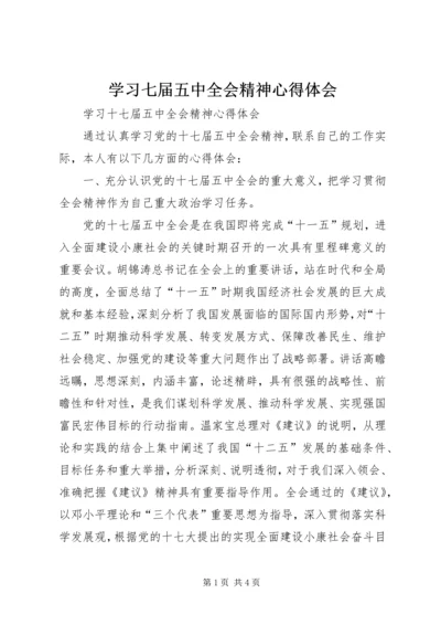 学习七届五中全会精神心得体会 (5).docx