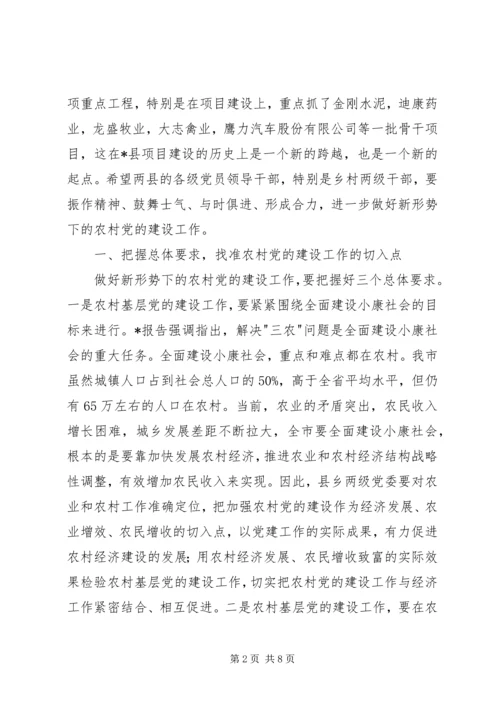 农村党建工作调研讲话.docx