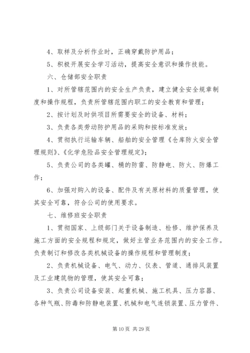 公司各部门安全生产责任制.docx