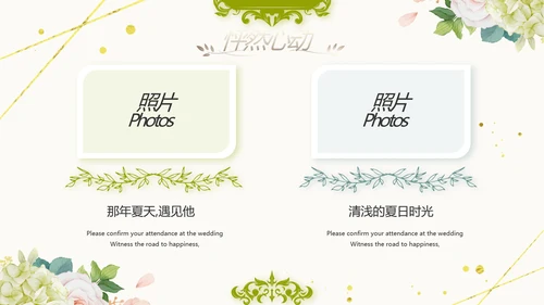 唯美我们结婚啦婚礼纪念册相册PPT