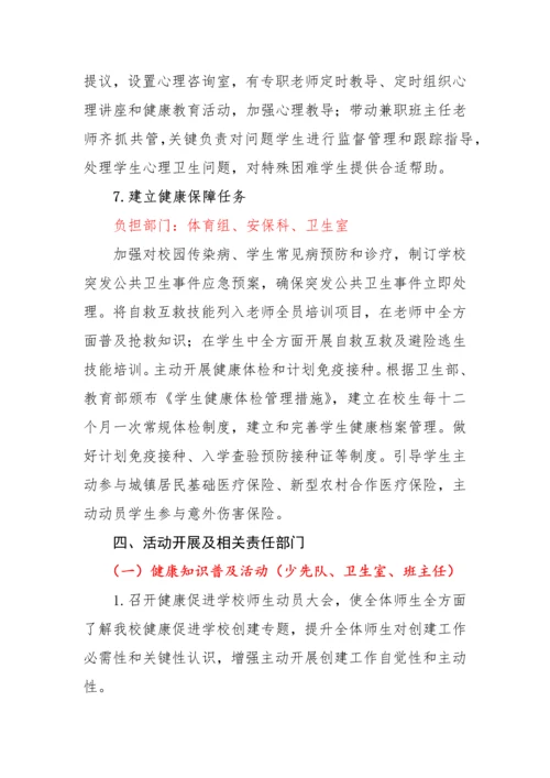 创建健康促进学校实施专业方案.docx