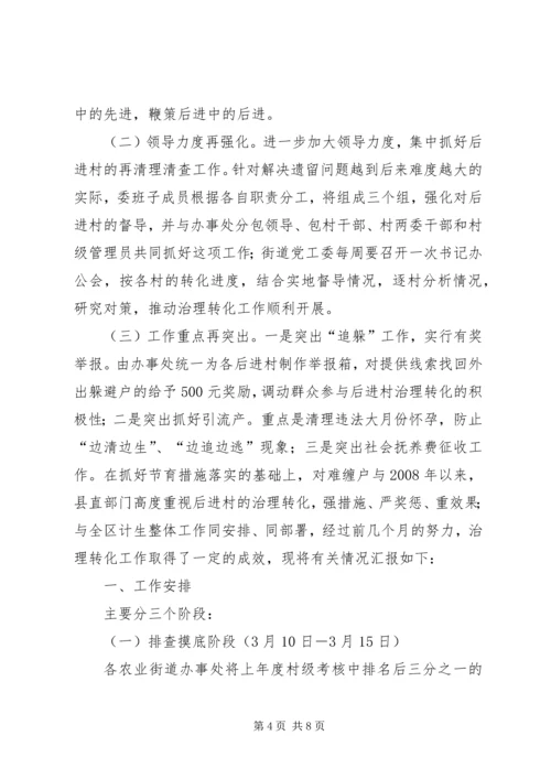 县直部门后进村治理转化情况汇报.docx