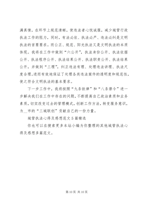 城管执法心得及感想多篇.docx