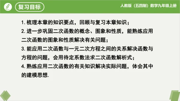 第22章二次函数（复习课件）-九年级数学上册同步精品课堂（人教版五四制）