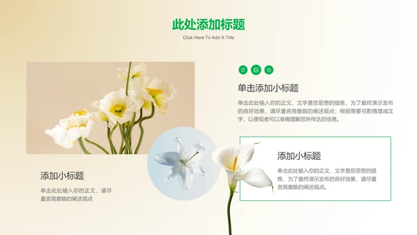 绿色清新风格花卉通用PPT演示模板