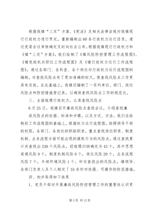 乡镇年度廉政风险防控工作总结.docx